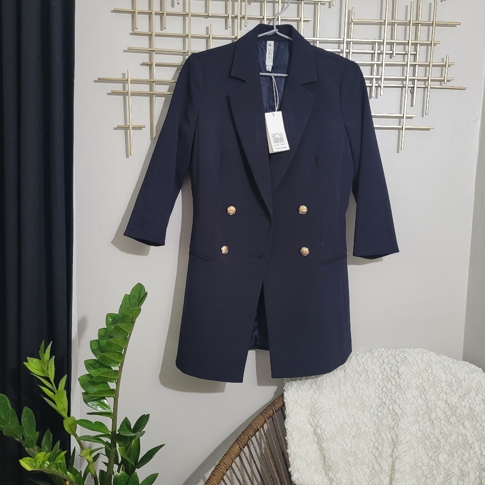 Mural Elongated Blazer (Navy) USA Size XS
